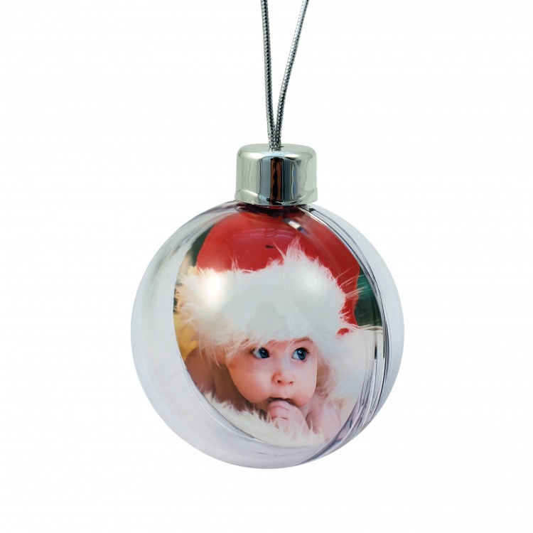 Silver Photo Christmas Bauble